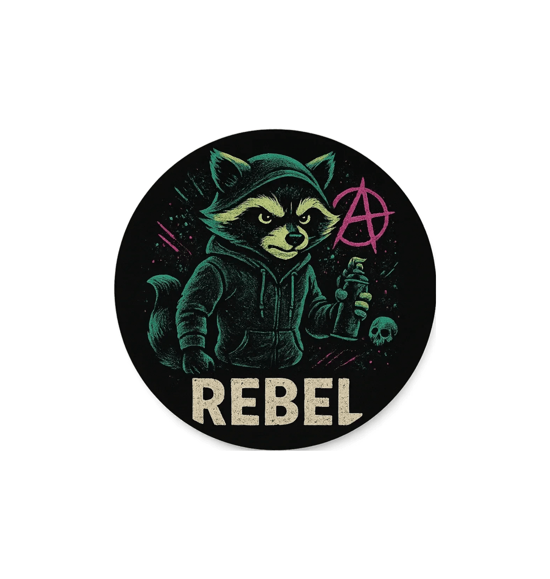 White Printed Circle Sticker